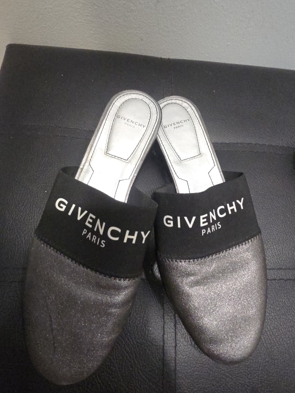 Givenchy Paris Women’s Silver Mules 5.5
